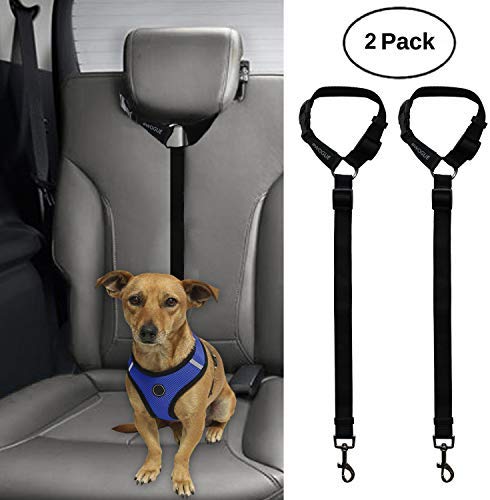 BWOGUE 2 Packs Dog Cat Safety Seat Belt Strap Car