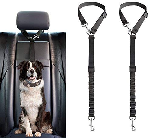 Mkono Dog Seat Belt, 2 Pack Adjustable